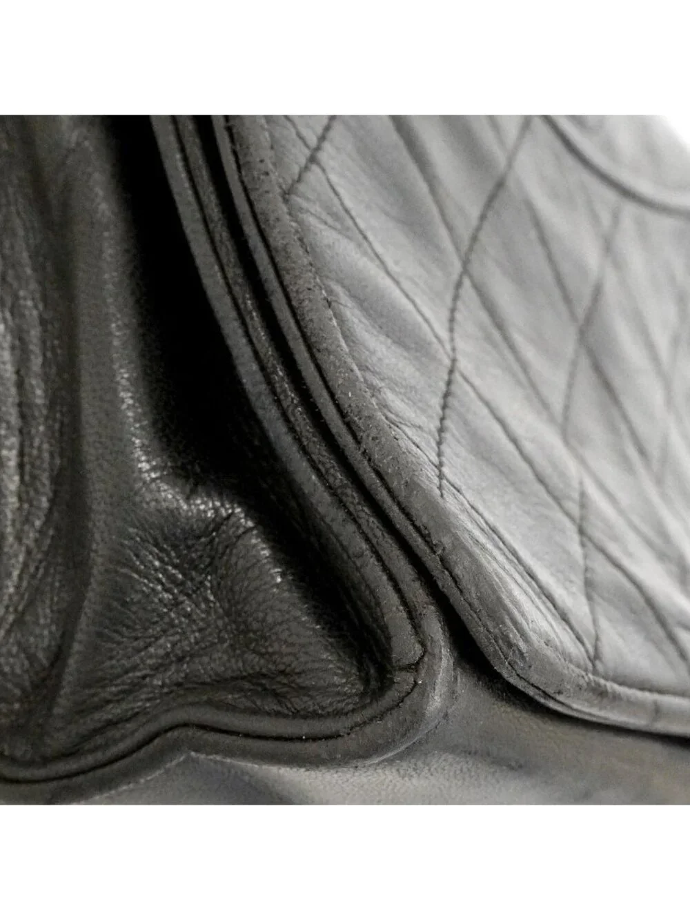 Chanel Shoulder Bag Quilted Lambskin Black Gold